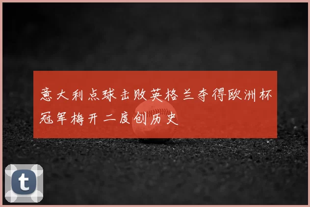 意大利点球击败英格兰夺得欧洲杯冠军梅开二度创历史